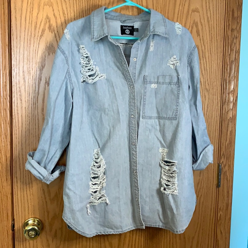 Oversized jean shirt